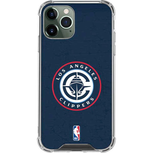 NBA Los Angeles Clippers Distressed Blue iPhone 12 Pro Max Clear Case