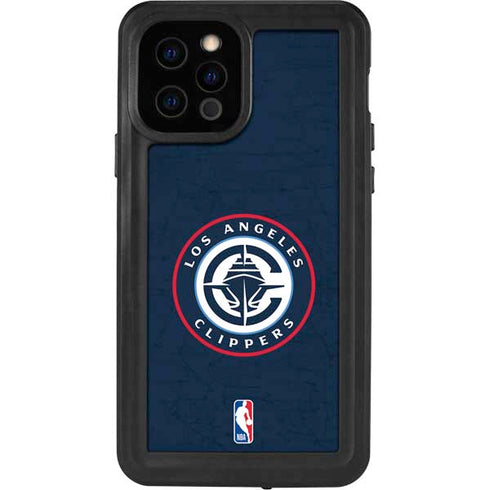NBA Los Angeles Clippers Distressed Blue iPhone 12 Pro Waterproof Case