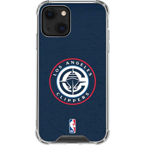 NBA Los Angeles Clippers Distressed Blue iPhone 13 Mini Clear Case