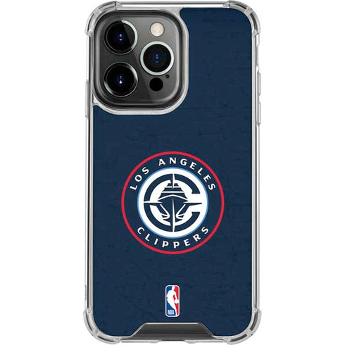 NBA Los Angeles Clippers Distressed Blue iPhone 13 Pro Clear Case