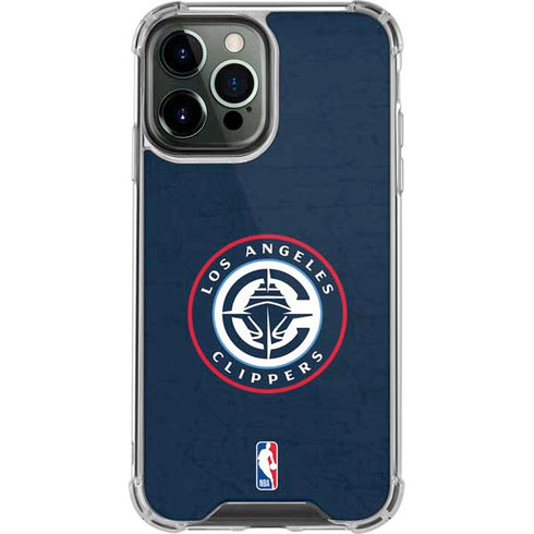 NBA Los Angeles Clippers Distressed Blue iPhone 13 Pro Max Clear Case