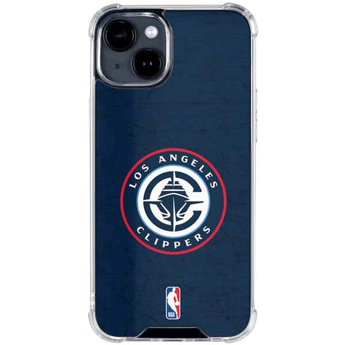 NBA Los Angeles Clippers Distressed Blue iPhone 14 Plus Clear Case