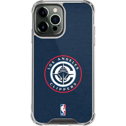 NBA Los Angeles Clippers Distressed Blue iPhone 14 Pro Max Clear Case