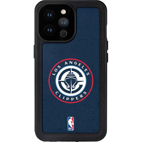 NBA Los Angeles Clippers Distressed Blue iPhone 14 Pro Max Waterproof Case
