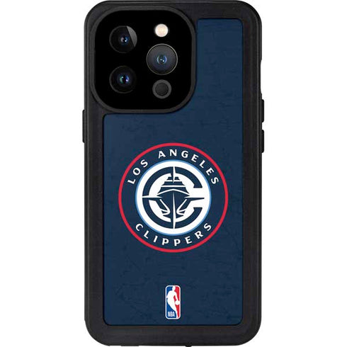 NBA Los Angeles Clippers Distressed Blue iPhone 14 Pro Waterproof Case