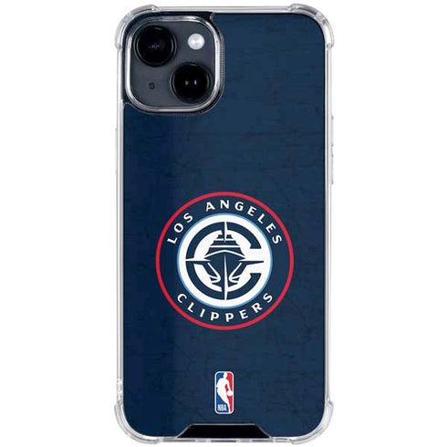 NBA Los Angeles Clippers Distressed Blue iPhone 15 Clear Case