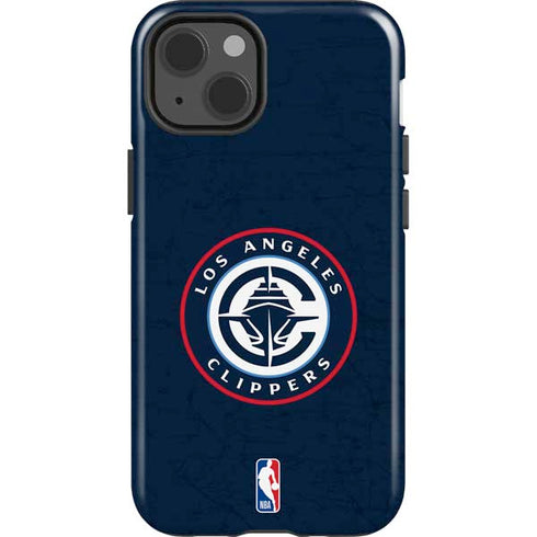 NBA Los Angeles Clippers Distressed Blue iPhone 15 Plus Impact Case