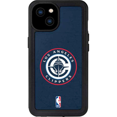 NBA Los Angeles Clippers Distressed Blue iPhone 15 Plus Waterproof Case