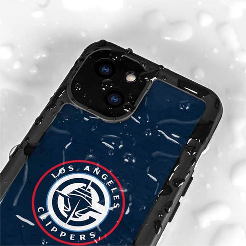 NBA Los Angeles Clippers Distressed Blue iPhone 15 Plus Waterproof Case