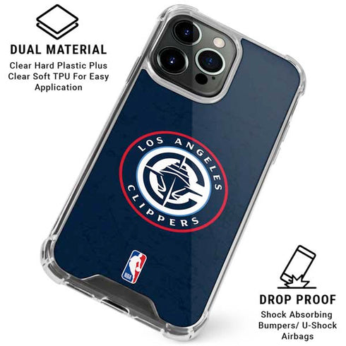 NBA Los Angeles Clippers Distressed Blue iPhone 15 Pro Clear Case