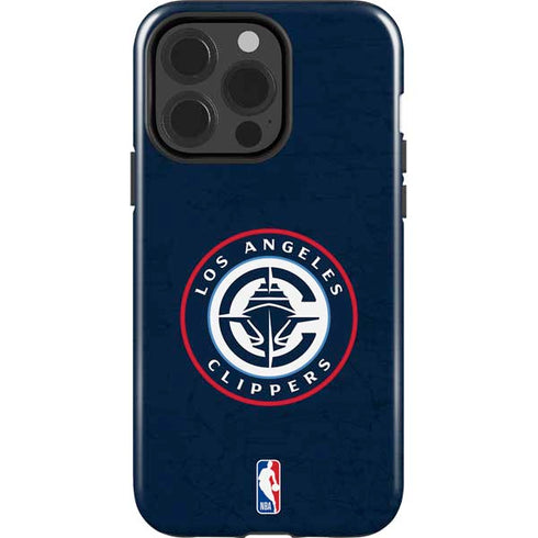 NBA Los Angeles Clippers Distressed Blue iPhone 15 Pro Impact Case