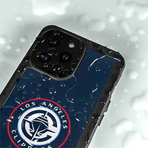 NBA Los Angeles Clippers Distressed Blue iPhone 15 Pro Waterproof Case