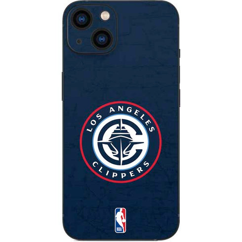NBA Los Angeles Clippers Distressed Blue iPhone 15 Skin