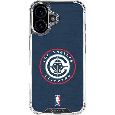 NBA Los Angeles Clippers Distressed Blue iPhone 16 Clear Case