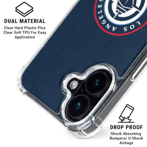 NBA Los Angeles Clippers Distressed Blue iPhone 16 Clear Case