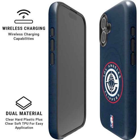 NBA Los Angeles Clippers Distressed Blue iPhone 16 Magsafe Impact Case