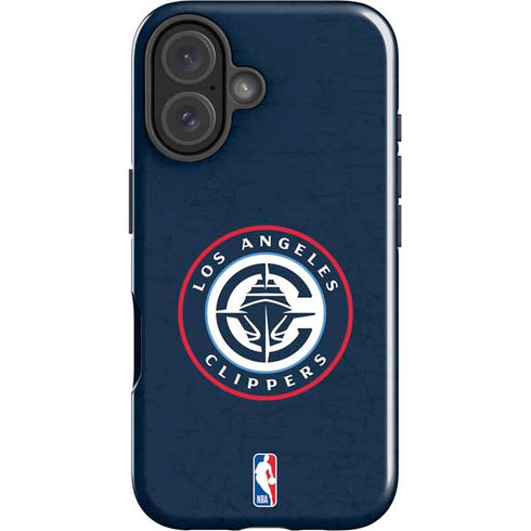 NBA Los Angeles Clippers Distressed Blue iPhone 16 Plus Impact Case