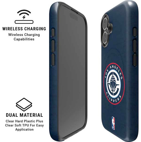 NBA Los Angeles Clippers Distressed Blue iPhone 16 Plus Magsafe Impact Case