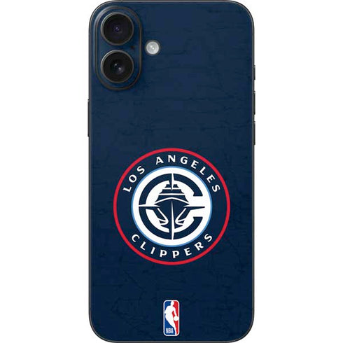 NBA Los Angeles Clippers Distressed Blue iPhone 16 Plus Skin
