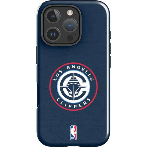 NBA Los Angeles Clippers Distressed Blue iPhone 16 Pro Impact Case