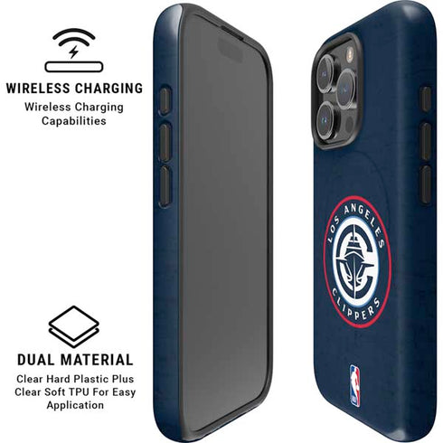NBA Los Angeles Clippers Distressed Blue iPhone 16 Pro Magsafe Impact Case