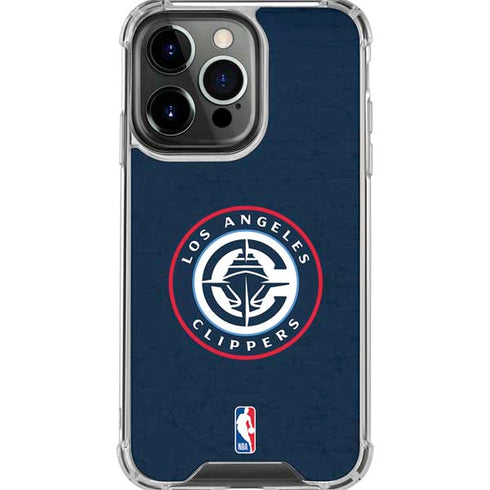 NBA Los Angeles Clippers Distressed Blue iPhone 16 Pro Max Clear Case