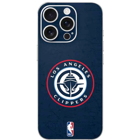 NBA Los Angeles Clippers Distressed Blue iPhone 16 Pro Skin