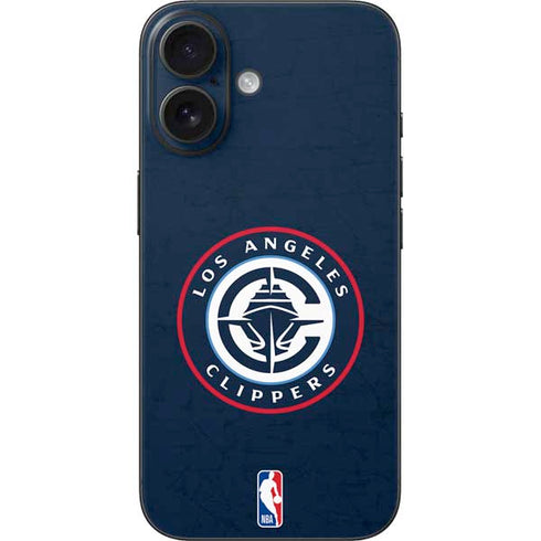 NBA Los Angeles Clippers Distressed Blue iPhone 16 Skin
