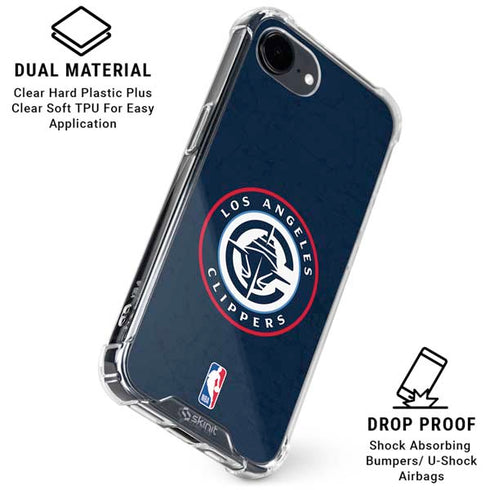 NBA Los Angeles Clippers Distressed Blue iPhone 16e Clear Case