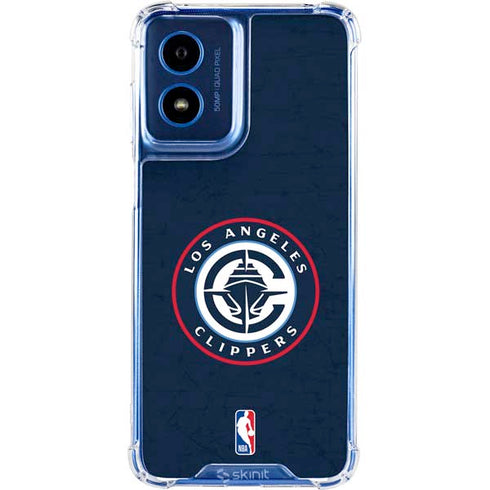 NBA Los Angeles Clippers Distressed Blue Moto G Play 4G (2024) Clear Case
