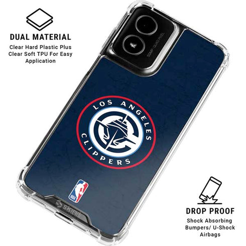 NBA Los Angeles Clippers Distressed Blue Moto G Power 5G (2024) Clear Case