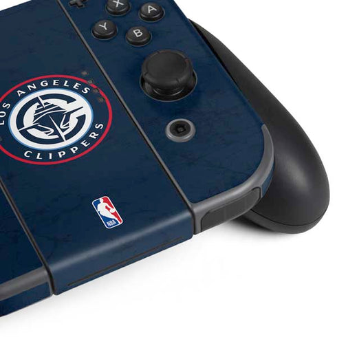 NBA Los Angeles Clippers Distressed Blue Nintendo Switch (2017-2021) Joy-Con Controller Skin