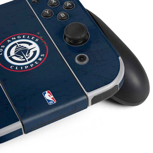 NBA Los Angeles Clippers Distressed Blue Nintendo Switch OLED (2021) Skin