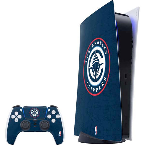 NBA Los Angeles Clippers Distressed Blue PlayStation PS5 Skins