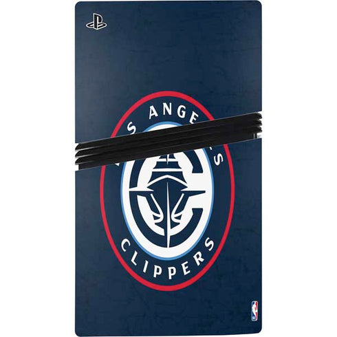 NBA Los Angeles Clippers Distressed Blue PS5 Pro Console Skin