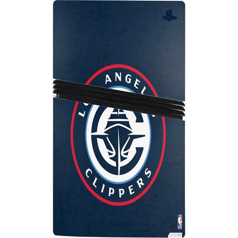 NBA Los Angeles Clippers Distressed Blue PS5 Pro Console Skin