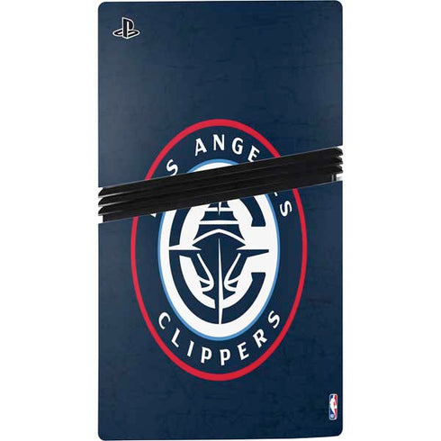 NBA Los Angeles Clippers Distressed Blue PS5 Pro Disk Bundle Skin