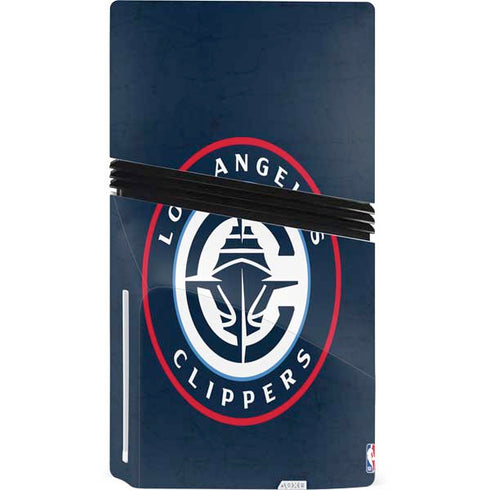 NBA Los Angeles Clippers Distressed Blue PS5 Pro Disk Console Skin