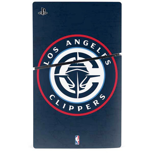NBA Los Angeles Clippers Distressed Blue PS5 Slim Disk Console Skin