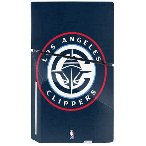 NBA Los Angeles Clippers Distressed Blue PS5 Slim Disk Console Skin