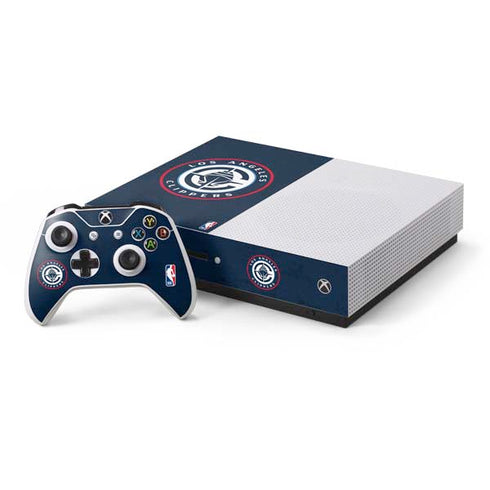 NBA Los Angeles Clippers Distressed Blue Xbox One S Console and Controller Bundle Skin