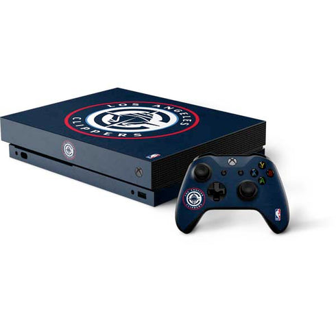 NBA Los Angeles Clippers Distressed Blue Xbox One X Bundle Skin