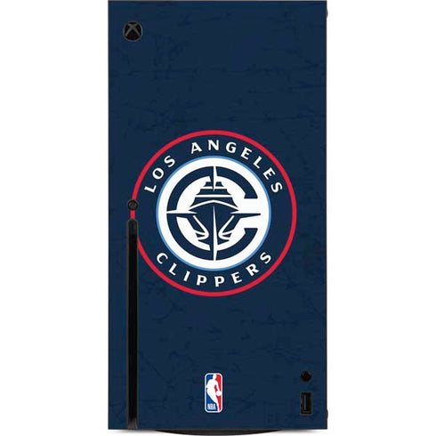 NBA Los Angeles Clippers Distressed Blue Xbox Series X Console Skin