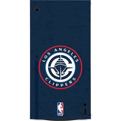NBA Los Angeles Clippers Distressed Blue XBox Series X Digital Edition Console Skin