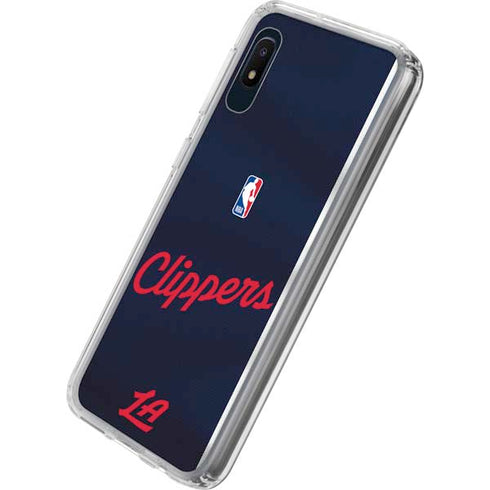 NBA Los Angeles Clippers Distressed Red Galaxy A10e Clear Case