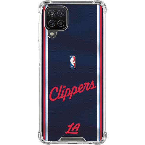 NBA Los Angeles Clippers Distressed Red Galaxy A12 Clear Case