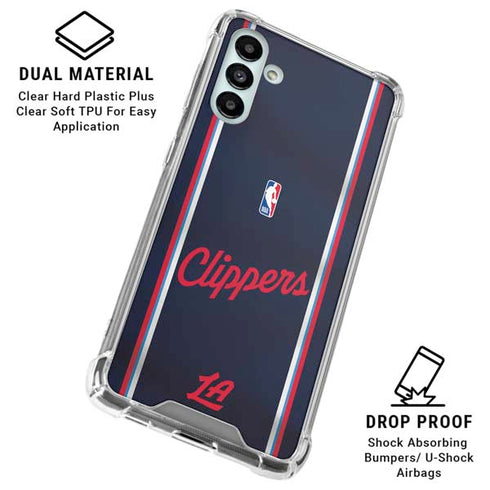 NBA Los Angeles Clippers Distressed Red Galaxy A13 5G Clear Case