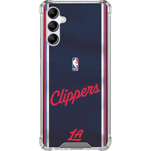 NBA Los Angeles Clippers Distressed Red Galaxy A14 5G Clear Case