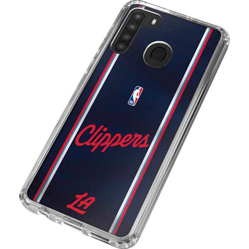 NBA Los Angeles Clippers Distressed Red Galaxy A21 Clear Case