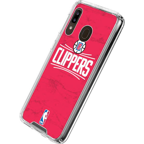NBA Los Angeles Clippers Distressed Red Galaxy A30 Clear Case